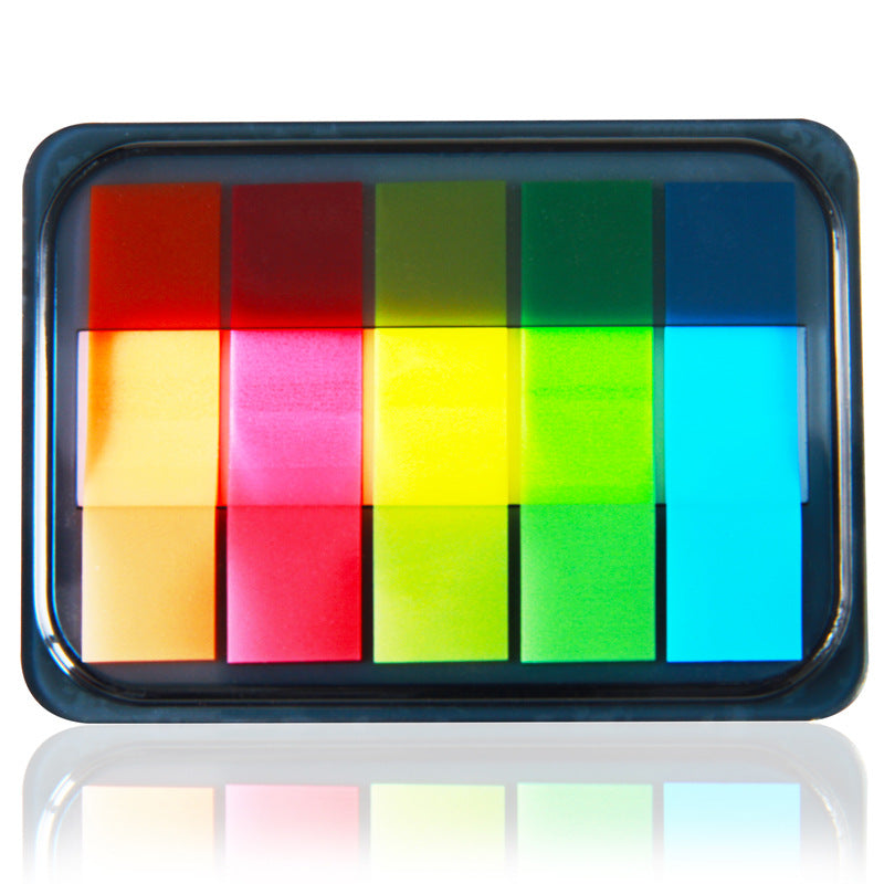Deli Stationery 9060 Fluorescent Film Indication Label Extraction Box Student Bookmark Classification Stickers Post-it Note Index Stickers