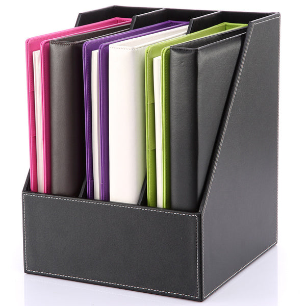 Directly from the manufacturer file frame business office supply leather triple file rack creative A4 data storage rack basket seat
