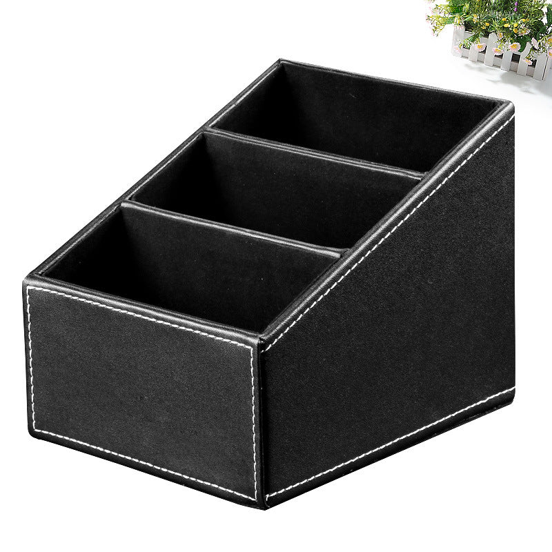 Creative Office Storage Box Modern Simple Desktop Leather Remote Control Finishing Box Partition Learning Stationery Shelf