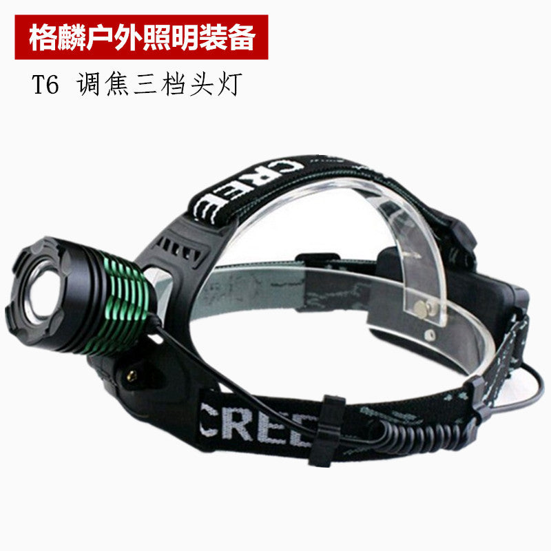 Cross-border led strong light lighting headlamp, zoom long-beam T6 charging 10w strong light charging outdoor headlamp