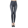 in-stock cross-border 140# 3-color outerwear faux denim faux pocket leggings knitted women's yoga pants