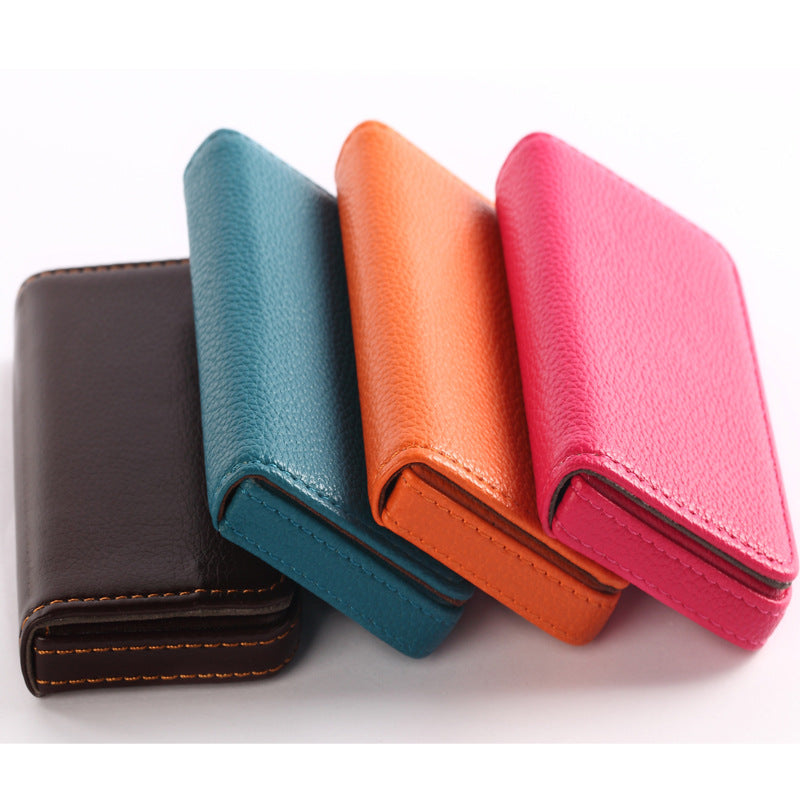 Spot wholesale business card bag creative gift business card box storage card box leather PU magnetic card holder