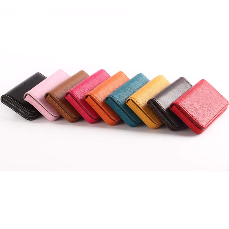 Spot wholesale business card bag creative gift business card box storage card box leather PU magnetic card holder