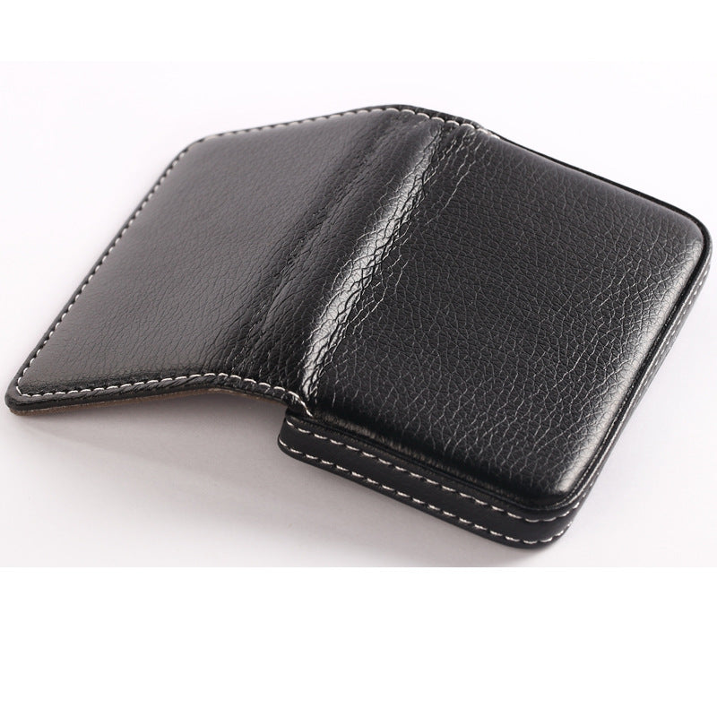 Spot wholesale business card bag creative gift business card box storage card box leather PU magnetic card holder