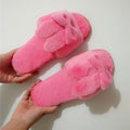 2024 indoor floor slippers - spring/autumn/winter home wear - unisex couple's cute bowknot one-strap fuzzy cotton slippers