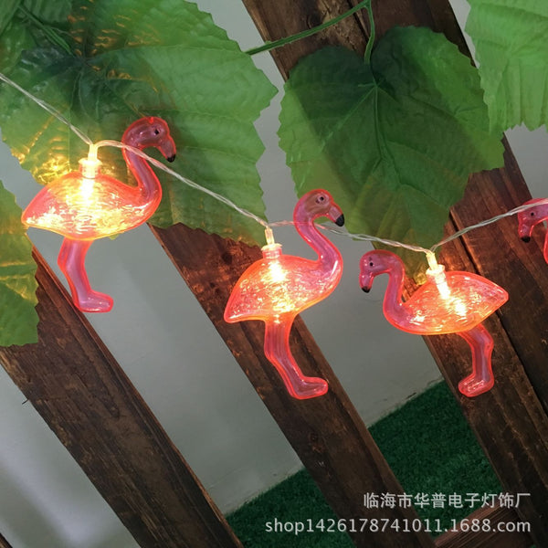 ins Flamingo ornament LED lights string lights Gypsy bedroom romantic room decoration wedding decoration small lights