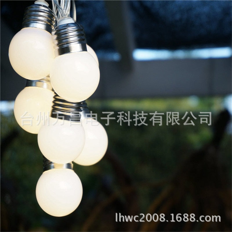 Amazon led solar outdoor bulb string retro bar courtyard decoration eight functions led round ball lights