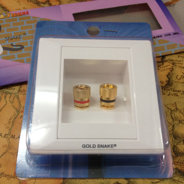 Factory direct sales Snake King audio panel, speaker cable junction box, speaker junction box, banana socket, two wall plugs