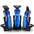 Electric shaver with face-shaping head, rechargeable, wet & dry, full body washable, rotary triple-blade, multi-functional - wholesale