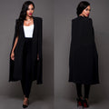 Aliexpress hot selling autumn new arrivalstylishpure colorlong large cloak fashionplus size women's suit outwear