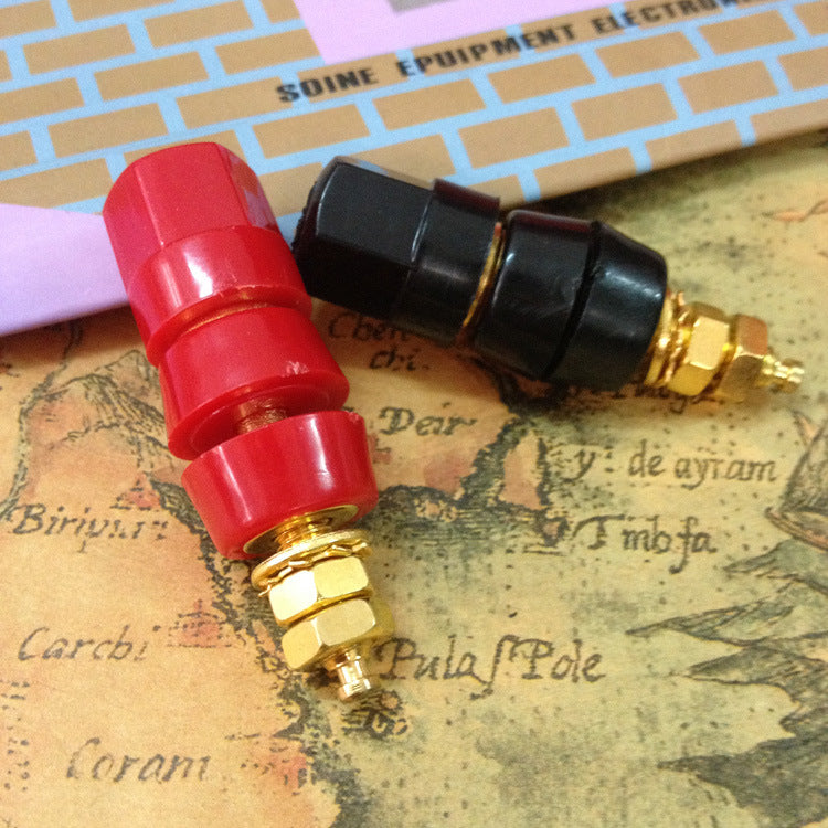 Factory direct sales hexagonal single connection post, speaker audio connection post, box connection post, banana head socket, alloy