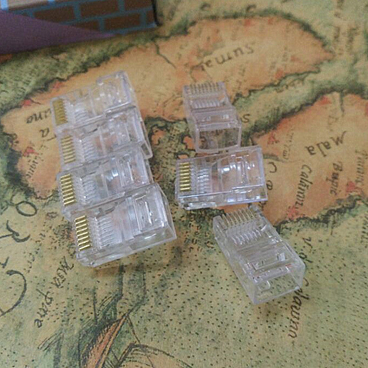 Network crystal head directly from the manufacturer Boxed 100 super five RJ45 network unshielded network cable crystal head