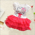 Dropshipping girls' summer dress - cute cat print, fluffy cartoon dress