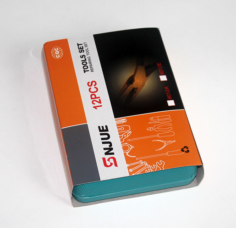 Gift Special Mini Toolbox Set 12-piece Portable Portable Car Home Emergency Tool 8012E