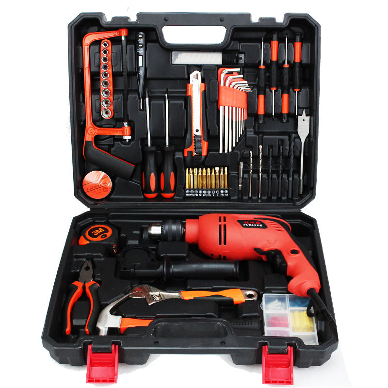 88-Piece Impact Drill, Household Power Tool Set Multifunctional Hardware Gift Combination Set Toolbox