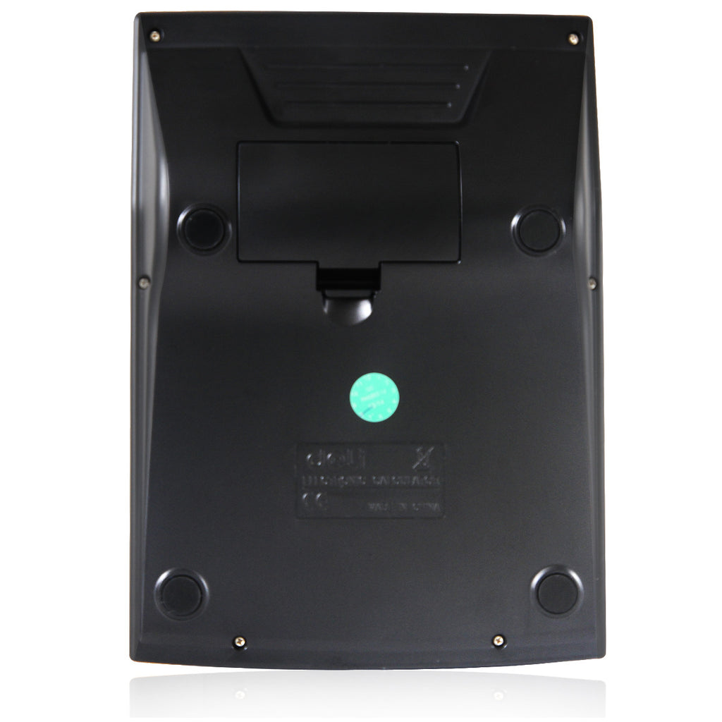 Deli Calculator 1526 Desktop 12-bit Voice Computer Large Screen Crystal Buttons, with Music Alarm