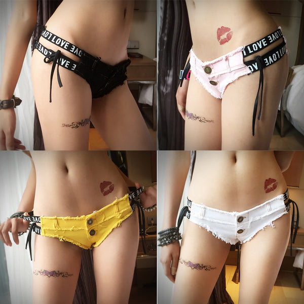 629 #Pure desire style new summer denim shorts hot pants nightclub super short nightclub hottie sexy letter hole