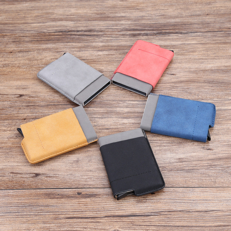 Cross-border new aluminum box card holder business change bag retro card bag rfid anti-theft portable card box card holder