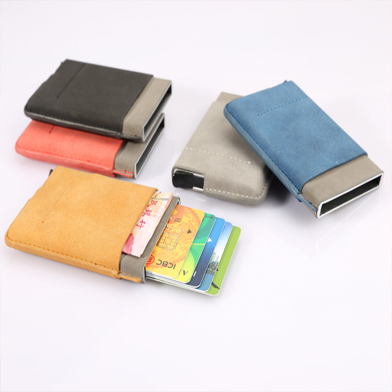 Cross-border new aluminum box card holder business change bag retro card bag rfid anti-theft portable card box card holder