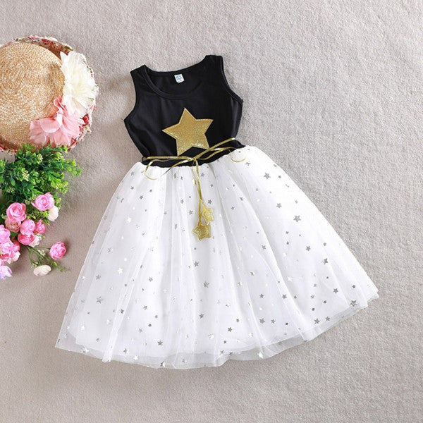 Korean style summer new five-star girl's dress chiffon children's dress princess dress - direct from the children's wear manufacturer