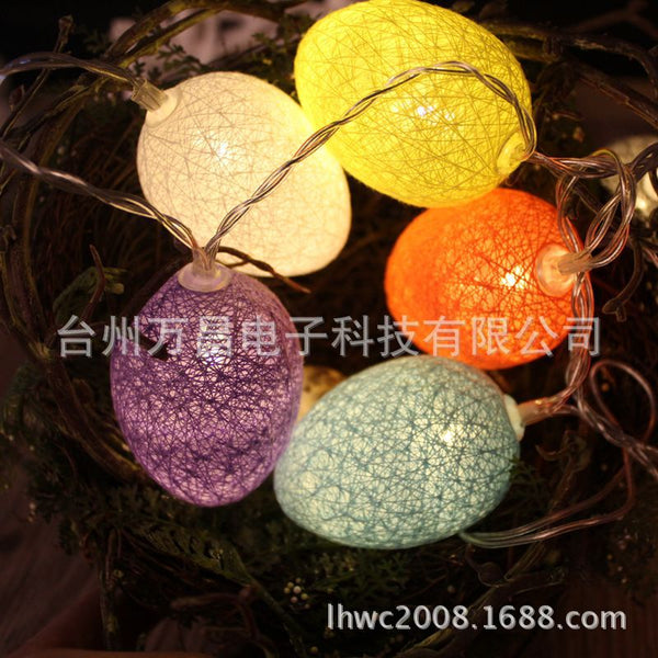 Spot LED cotton thread egg light string, Christmas and Easter party decoration LED light string, cotton thread ball light string