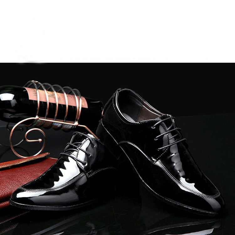 2021 new spring business formal leather shoes men's lace-up casual shoes glossy shoes men's dropshipping available