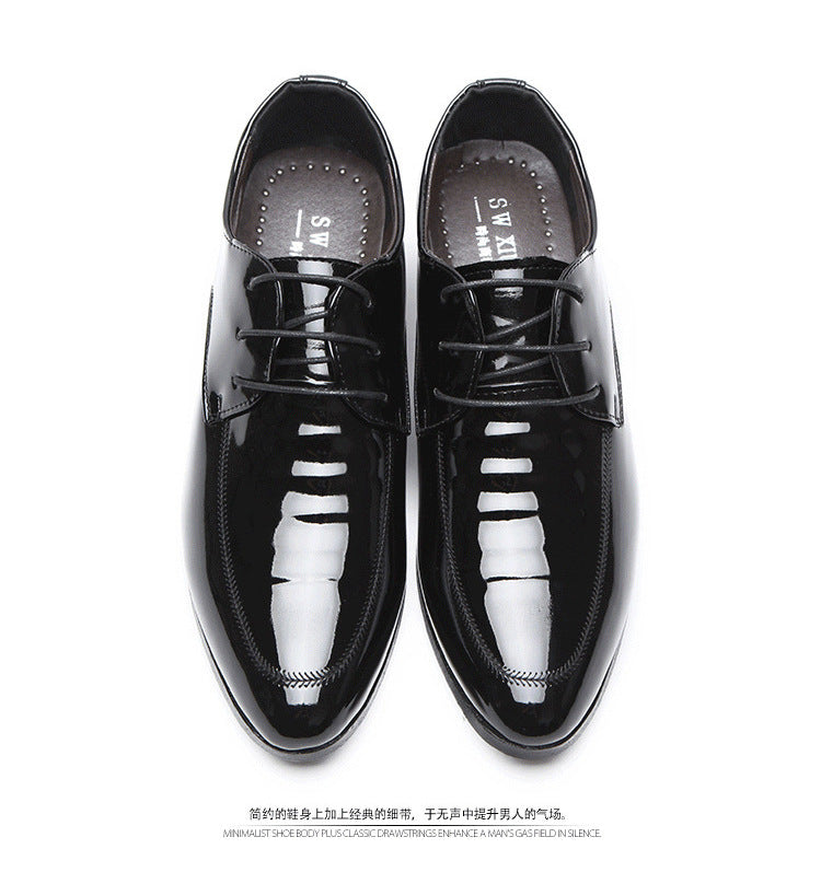 2021 new spring business formal leather shoes men's lace-up casual shoes glossy shoes men's dropshipping available