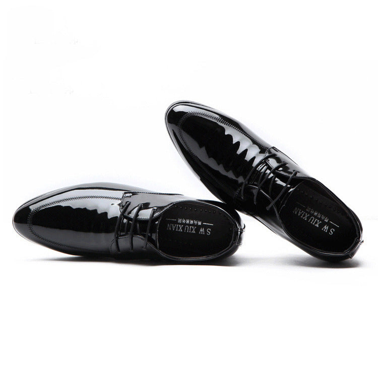 2021 new spring business formal leather shoes men's lace-up casual shoes glossy shoes men's dropshipping available