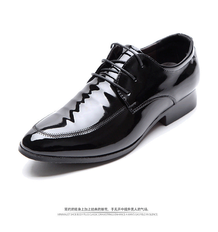 2021 new spring business formal leather shoes men's lace-up casual shoes glossy shoes men's dropshipping available