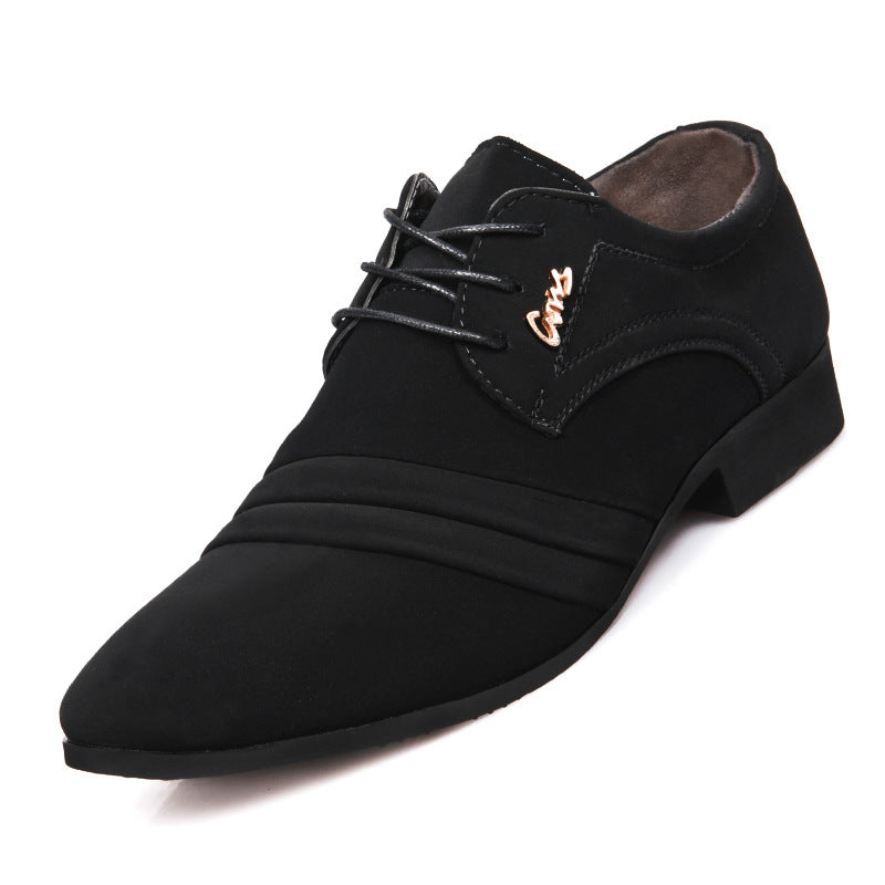 New fleece-lined casual leather shoes for men - business formal, wedding shoes, trendy suede men's footwear - dropshipping available