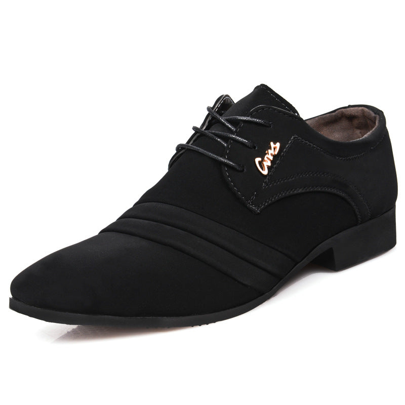 New fleece-lined casual leather shoes for men - business formal, wedding shoes, trendy suede men's footwear - dropshipping available