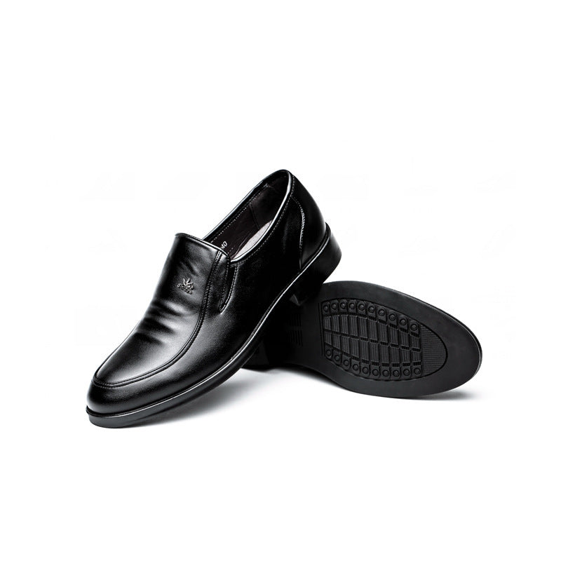 2021 spring new men's leather shoes - business formal, casual slip-ons for middle-aged and elderly men, dad shoes