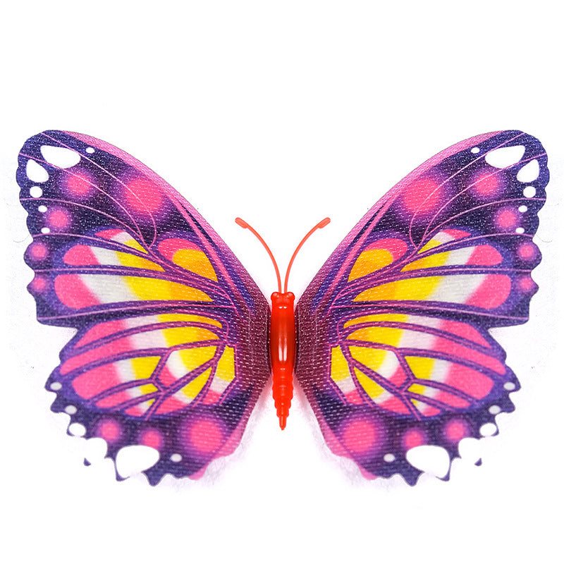 12Cm flash luminous butterfly decorative crafts, three-dimensional wall stickers home garden bar product accessories