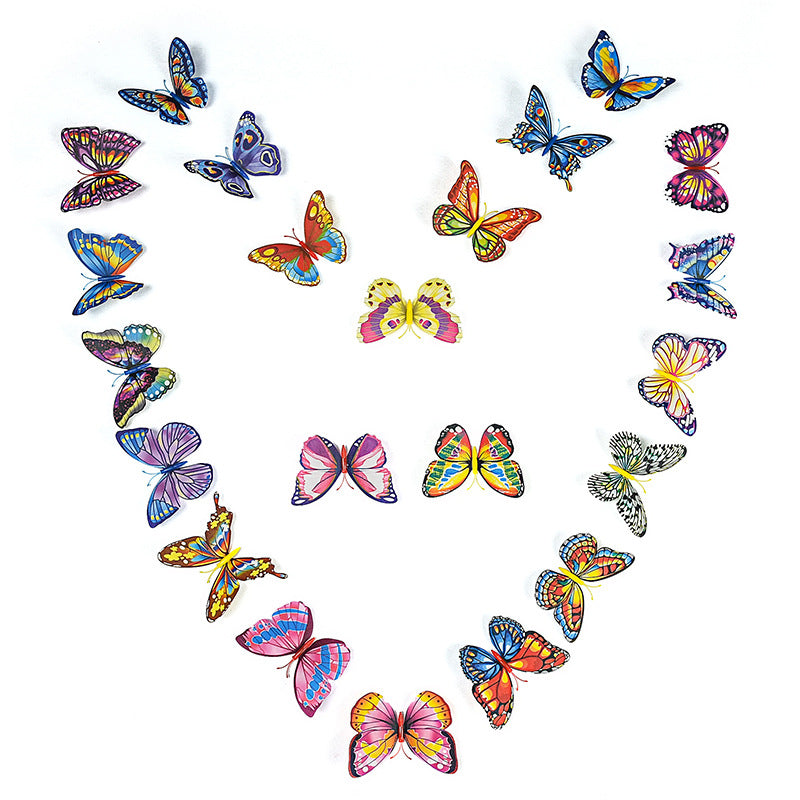 12Cm flash luminous butterfly decorative crafts, three-dimensional wall stickers home garden bar product accessories