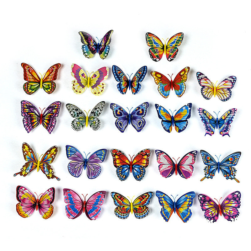 12Cm flash luminous butterfly decorative crafts, three-dimensional wall stickers home garden bar product accessories