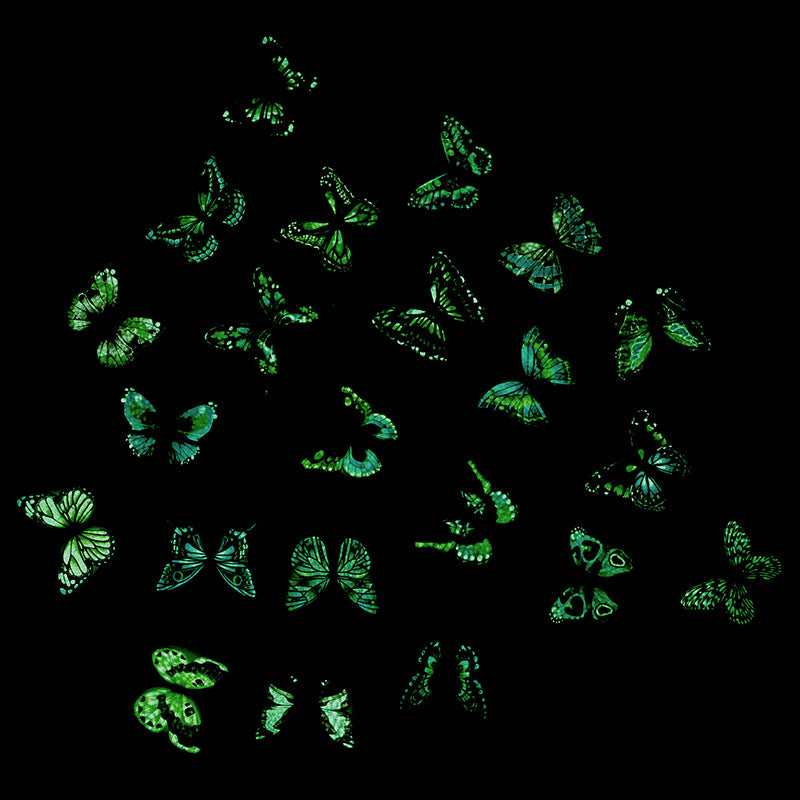 12Cm flash luminous butterfly decorative crafts, three-dimensional wall stickers home garden bar product accessories
