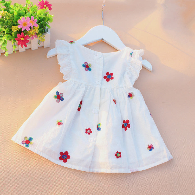 Summer new arrivals: baby & toddler dresses (6-9-12 months) - embroidered flutter sleeve dress for 1-year-old girls, skirt set for 2-3 year olds