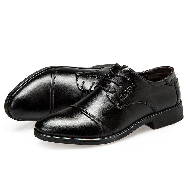 New men's casual leather dress shoes - lace-up, business style, plus size 48, trendy footwear - dropshipping available