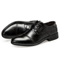 New men's casual leather dress shoes - lace-up, business style, plus size 48, trendy footwear - dropshipping available