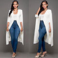 Aliexpress hot selling autumn new arrivalstylishpure colorlong large cloak fashionplus size women's suit outwear