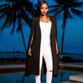 Aliexpress hot selling autumn new arrivalstylishpure colorlong large cloak fashionplus size women's suit outwear
