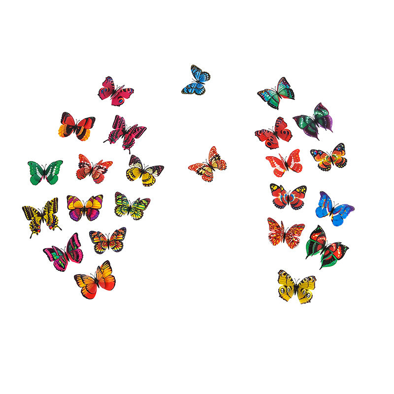 Gypsy 16 + 12 double-layer simulated butterfly decoration, flash wings magnetic butterfly refrigerator sticker craft gift