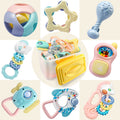 Boilable rattle teether early education toy for infants and newborns (0-12 months) with storage box - soothing toy