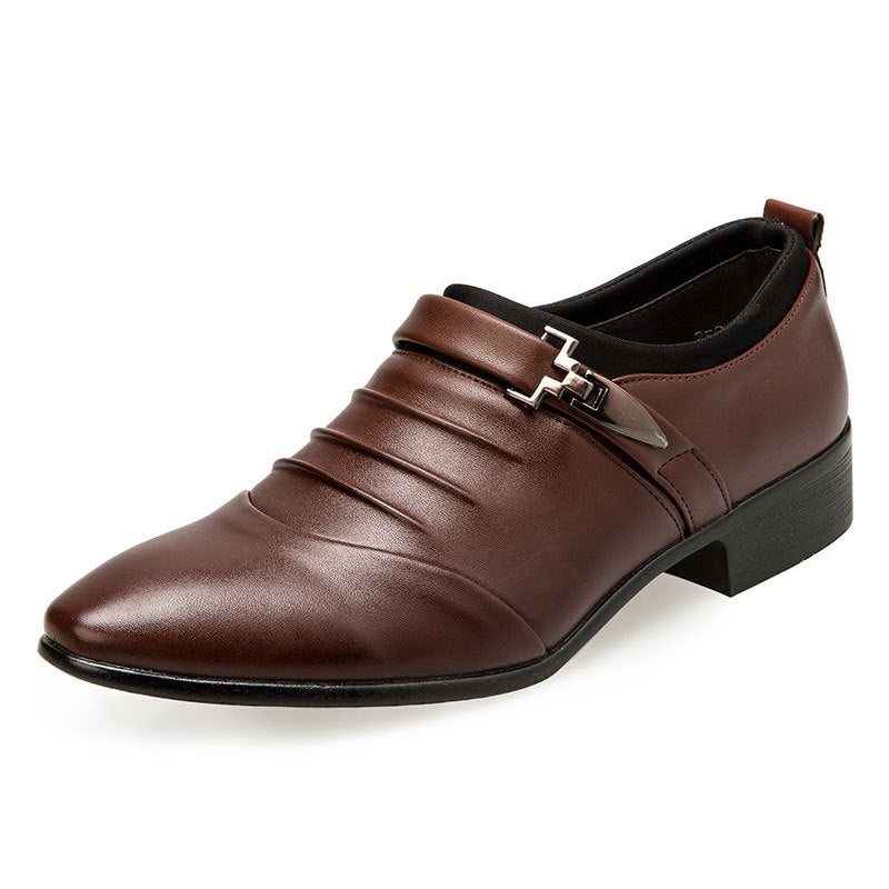 Men's casual shoes size 46, spring collection, men's business formal leather shoes, versatile slip-on loafers, size 47 extra large, size 48