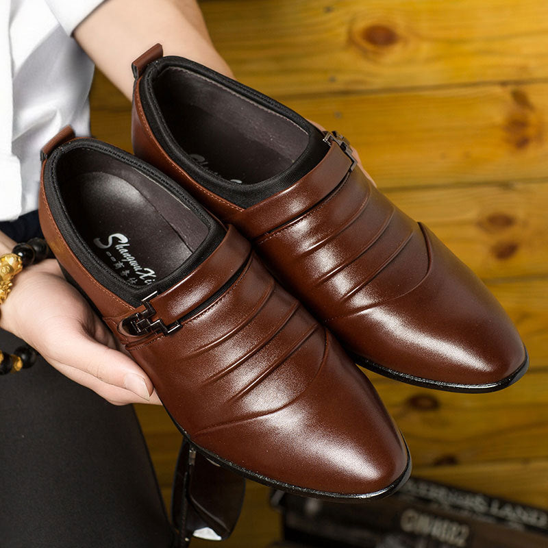 Men's casual shoes size 46, spring collection, men's business formal leather shoes, versatile slip-on loafers, size 47 extra large, size 48