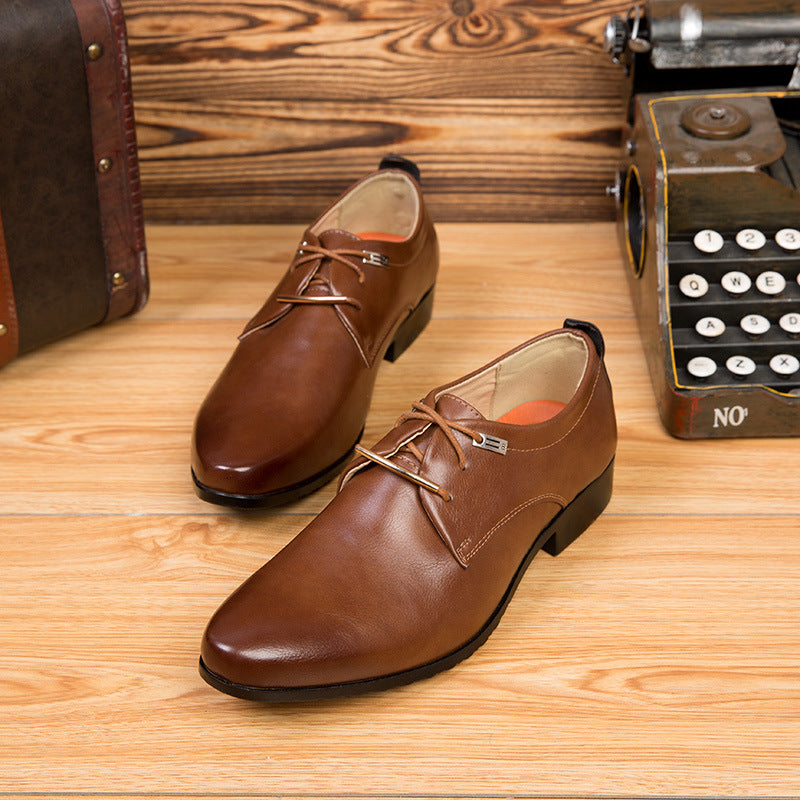 2024 new men's business formal leather dress shoes - british style lace-up casual shoes - trendy footwear - dropshipping available