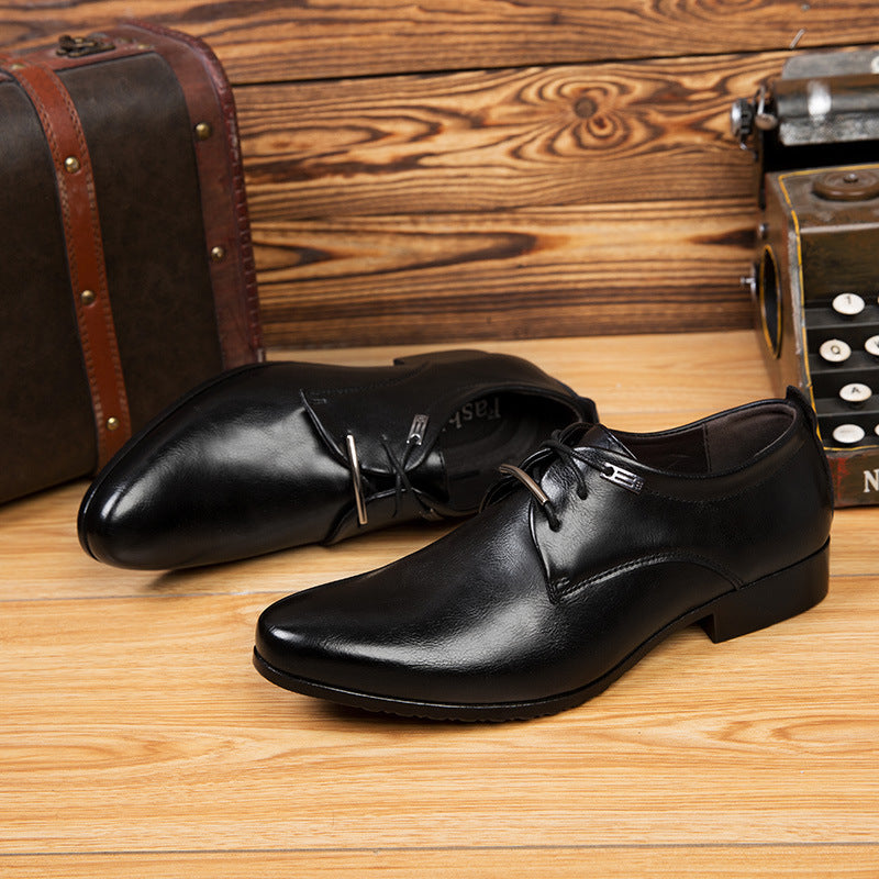 2024 new men's business formal leather dress shoes - british style lace-up casual shoes - trendy footwear - dropshipping available