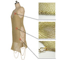 Amazon  hot selling european and american sexy women's gold chain knit dress  beach dress