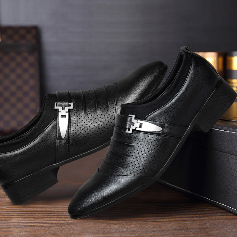 New arrivalcut out leather shoesmen business casual shoes breathable hole men's shoes perforated sandals dropshipping