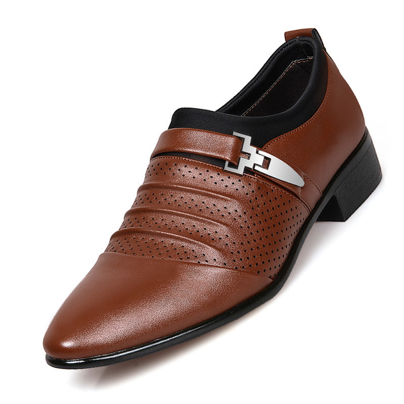 New arrivalcut out leather shoesmen business casual shoes breathable hole men's shoes perforated sandals dropshipping